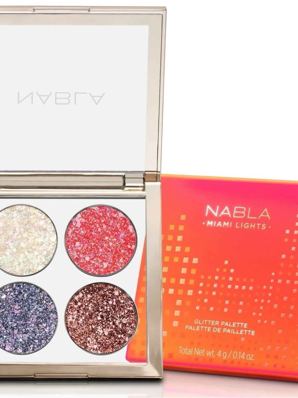 NABLA Cosmetics ~ ‘MIAMI LIGHTS’ ~ Glitter Palette ~ Full Size 0.14 oz. / 4 g
